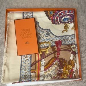 Hermès Silk Scarf and Styling Cards. Includes Box